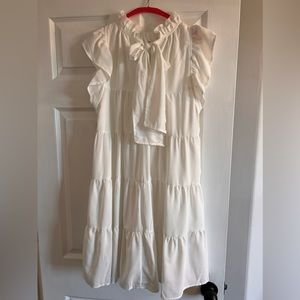 Entro Tiered Dress, White, Size L